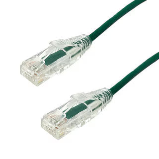 Green Ethernet cable with clear connectors