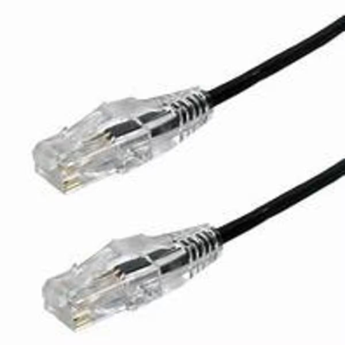 Black Ethernet cables with clear connectors